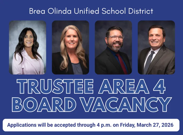 Brea Olinda Unified Board Seeks Applicants for Vacancy