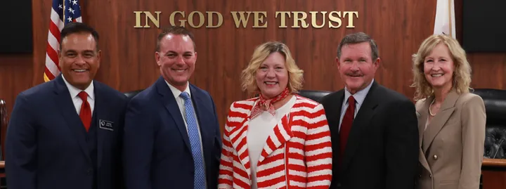 Parental complaints have prompted Orange County Board of Education members Jorge Valdes, far left, and Ken Williams, second f