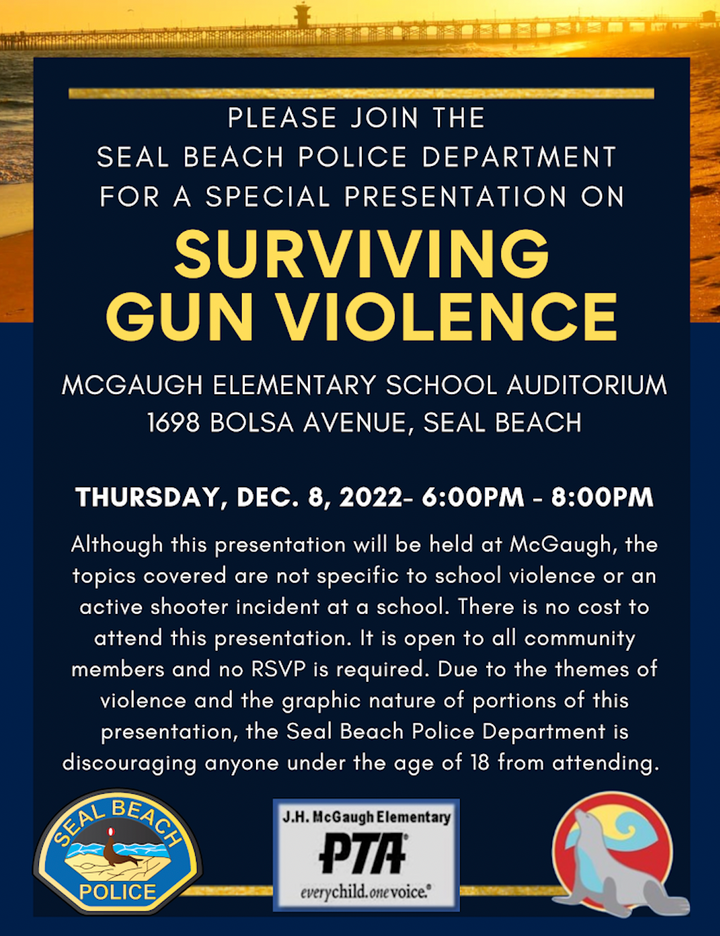 Police and McGaugh PTA hosting free public event on 'Surviving Gun Violence'