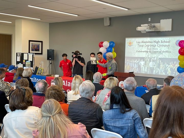 After being hidden for more than 50 years, a time capsule at Los Alamitos High School was opened on March 7, 2023. Photo by D