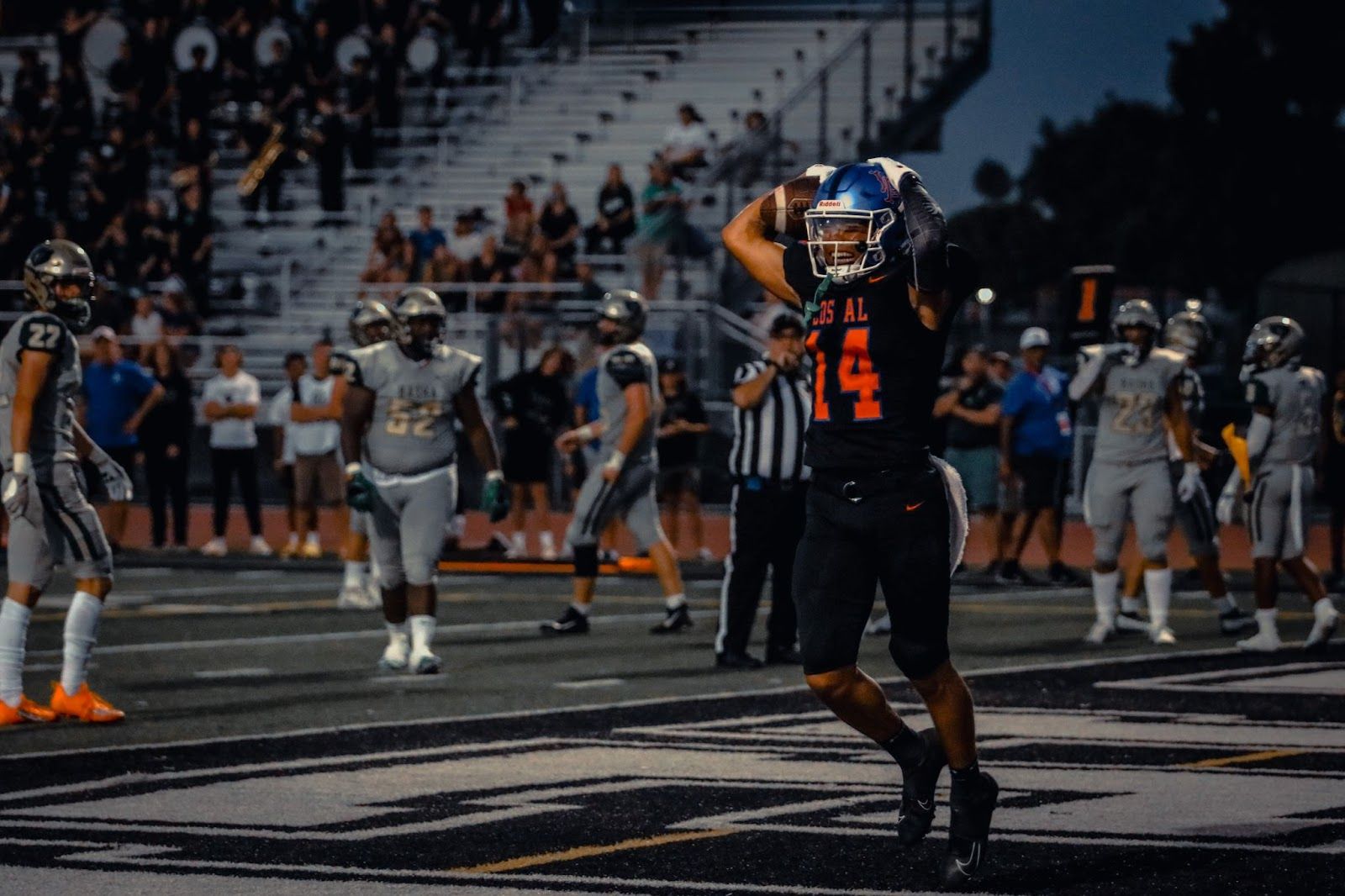 Griffins wide receiver Makai Lemon scored two touchdowns in the Sept. 3 loss to Basha before being ejected for two unsportsmanlike conduct penalties. Photo by Marja Bene