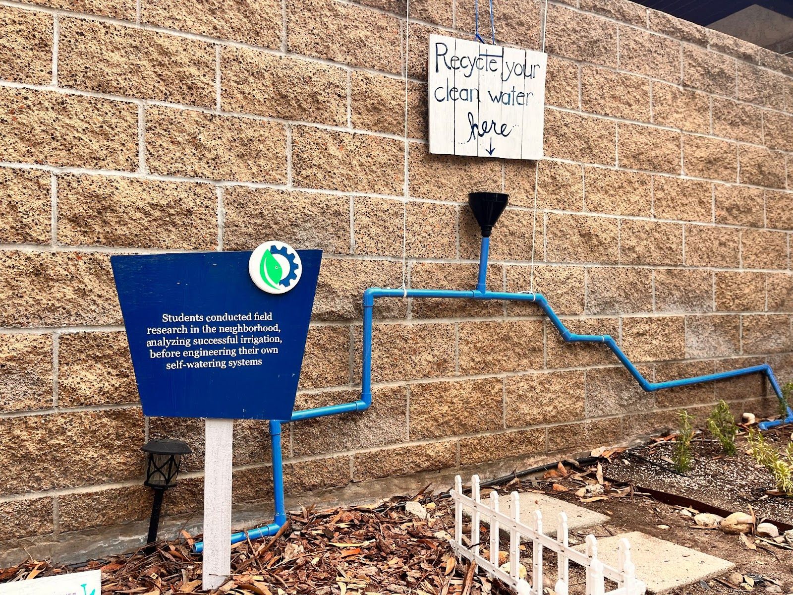 A water recycling station at Santiago STEAM Elementary School in Lake Forest was developed by students. Photo by Jeannette Andruss.