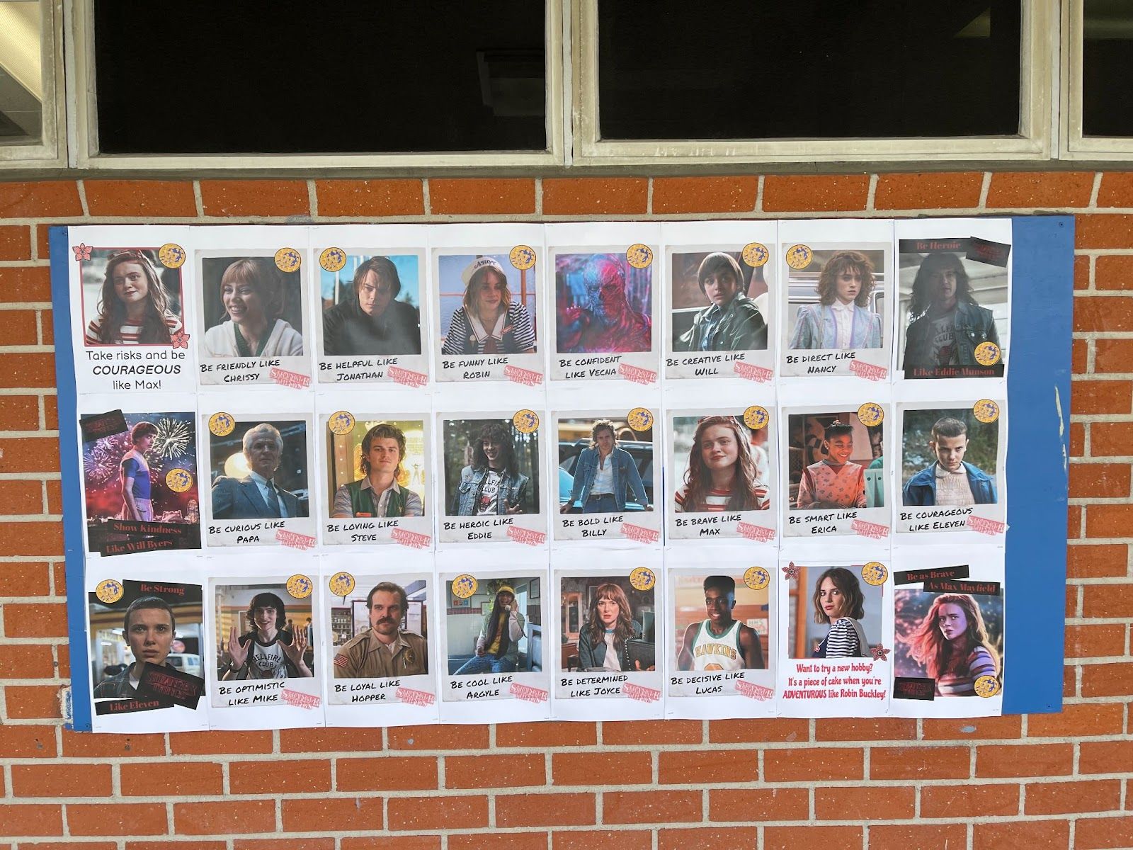 A poster for Kid Conference at Warner Middle School encourages students to emulate laudable qualities displayed by the show's characters. Photo courtesy of Westminster School District.